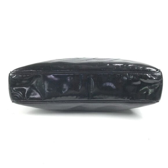 CHANEL vintage CC Logo CC Mark Bag Tote Bag shawl Shoulder Bag enamel Black - Picture 7 of 16